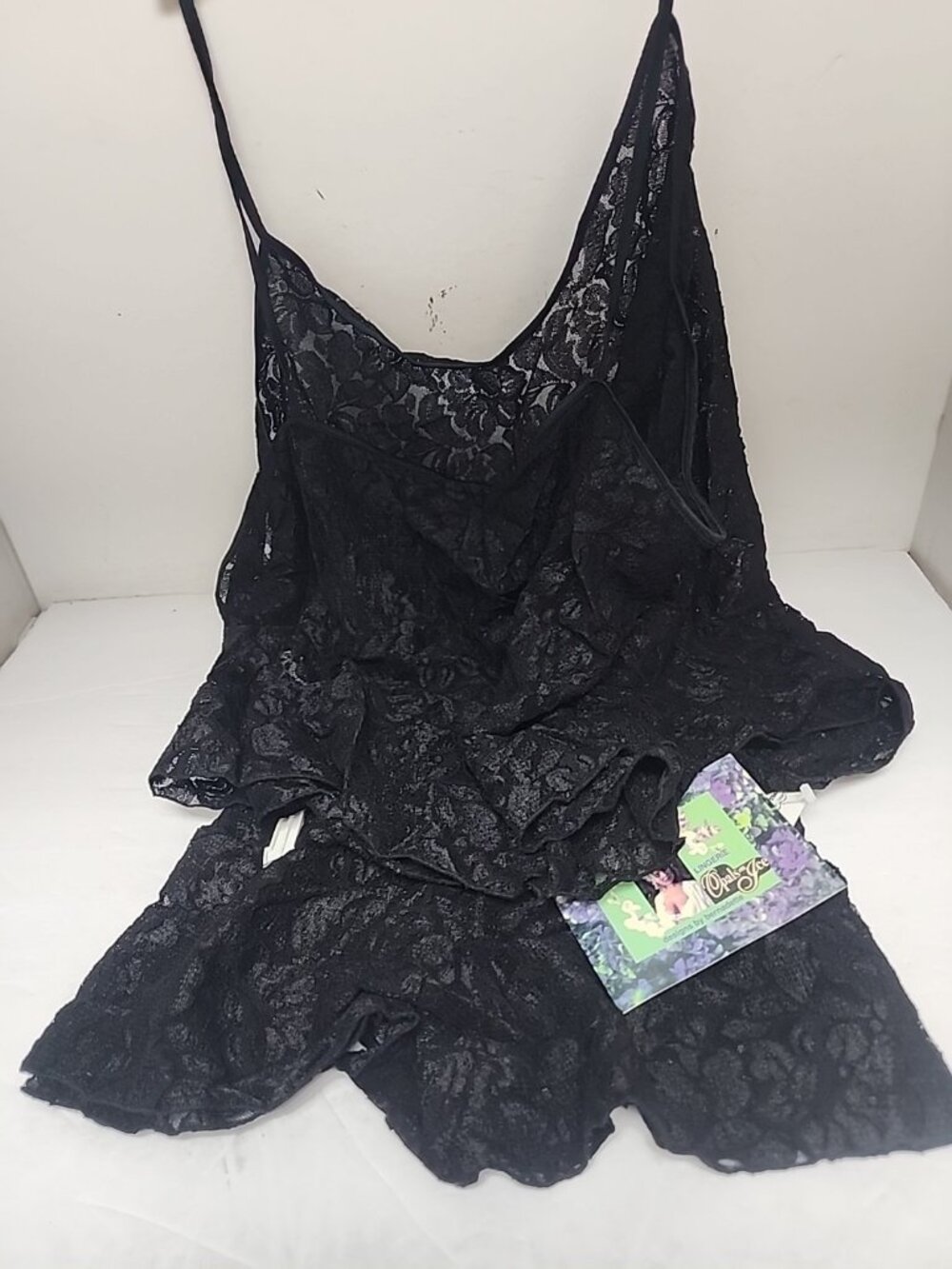 Opals On Ice By Bernadette 2-Piece Lingerie Set Black  Size 3X New!!!